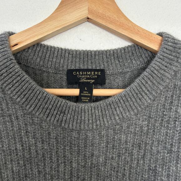 100% Cashmere Sweater by Charter Club Luxury Sz. Large Quiet Luxury Cozy - Picture 11 of 12